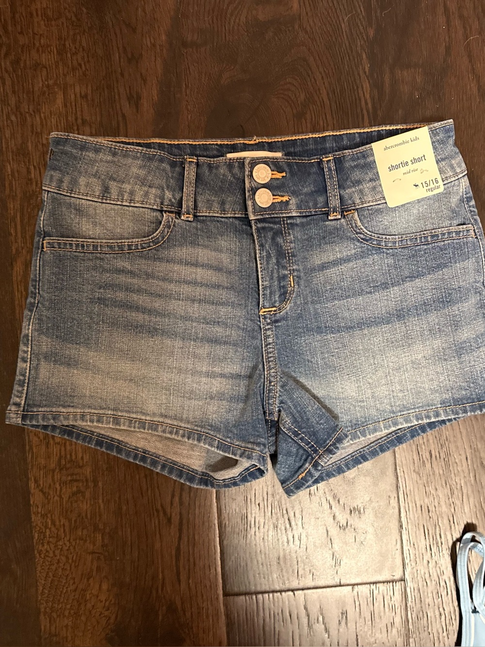 Abercrombie kids Light Blue Denim Shortie Shorts